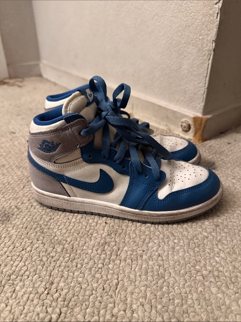 Nike Kids Blue, White and Gray High-Top Sneakers
